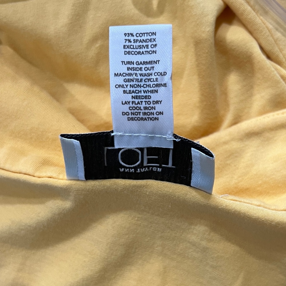 Ann Taylor Loft Sunflower Yellow Embroidered Tank Top - Picture 5 of 5